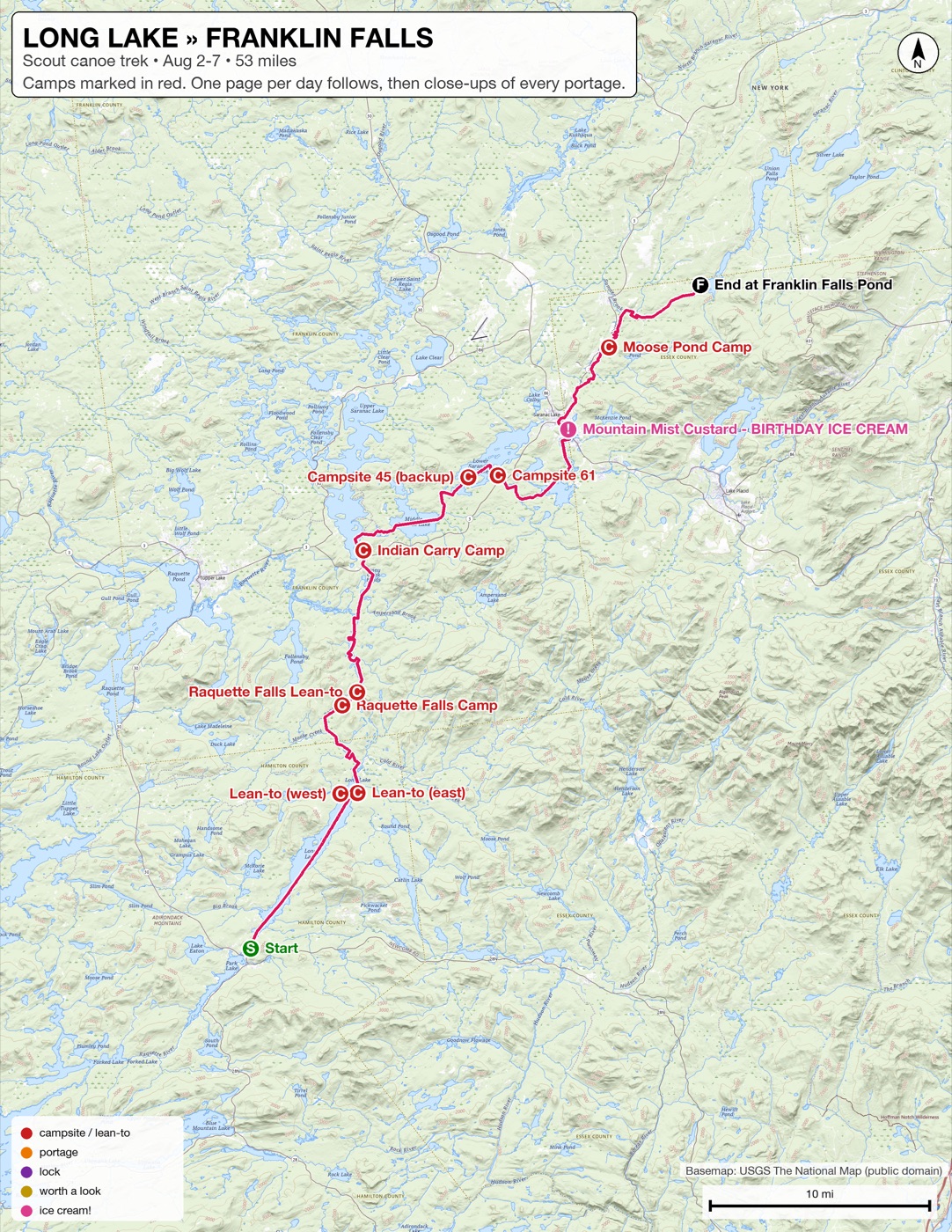 The whole-trip overview page